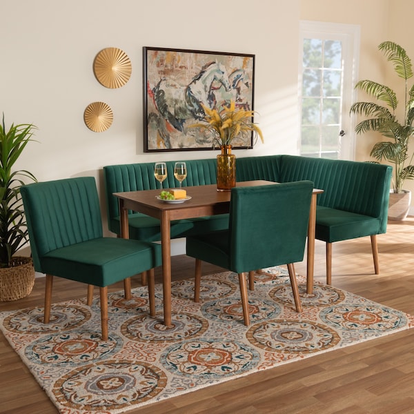 Baxton Studio 47.25 W, 27.75 H, Fabric "100% Polyester", Plywood, MDF, LVL, Wood, Foam, Rubber Wood 214-11962-11961-11961-9305-ZORO - main